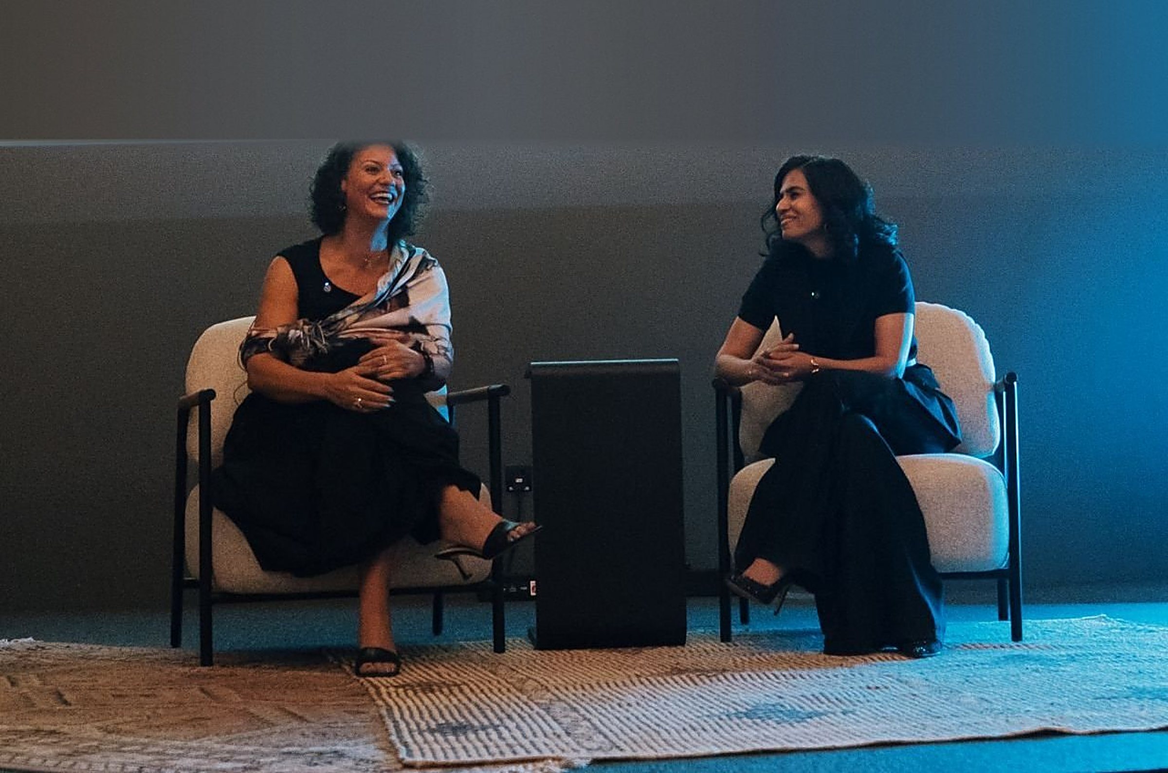 Rouba Zeidan in conversation on a panel